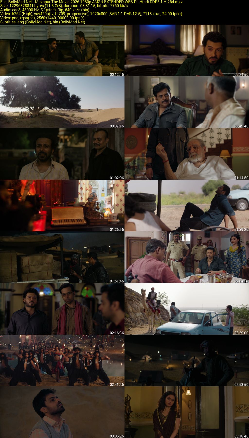 Download Mirzapur: The Movie (2026) EXTENDED AMZN WEB-DL Hindi Movie (DD 5.1) 480p & 720p & 1080p & 4K 2160p ESub Screenshots