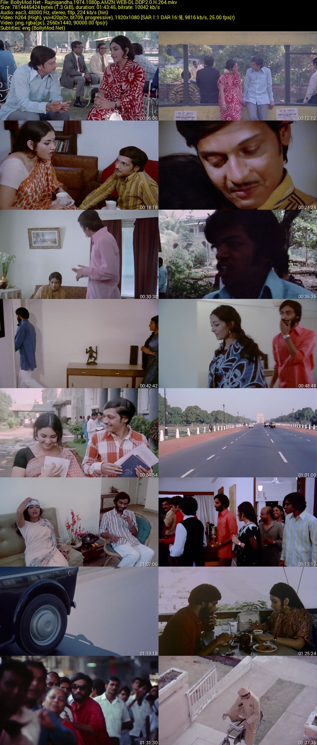 Download Rajnigandha (1974) AMZN WEB-DL Hindi Movie (DD 2.0) 480p & 720p & 1080p ESub Screenshots