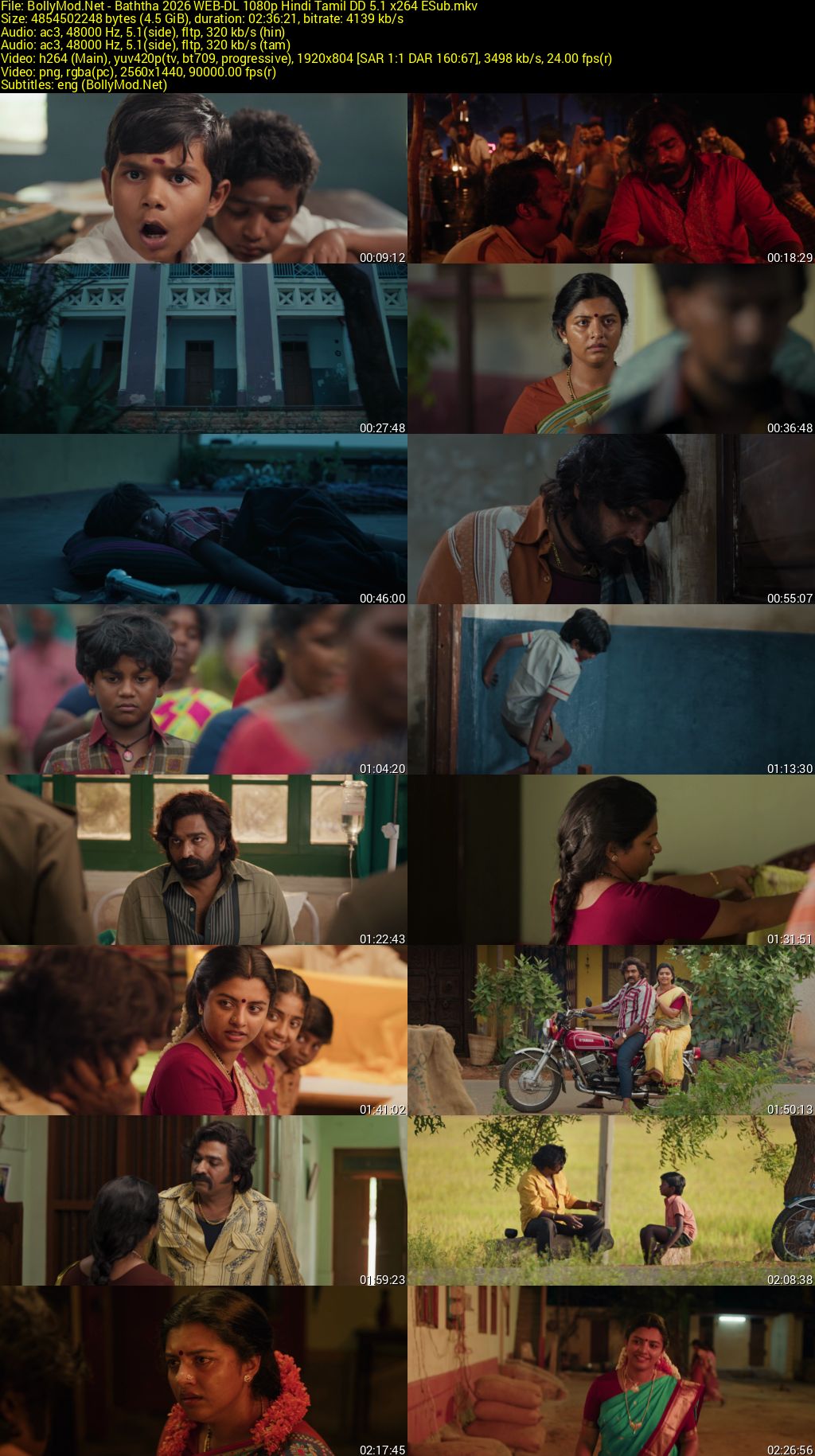 Download Baththa (2026) NF WEB-DL Dual Audio [Hindi (DD5.1) & Tamil] 480p & 720p & 1080p ESub  Screenshots