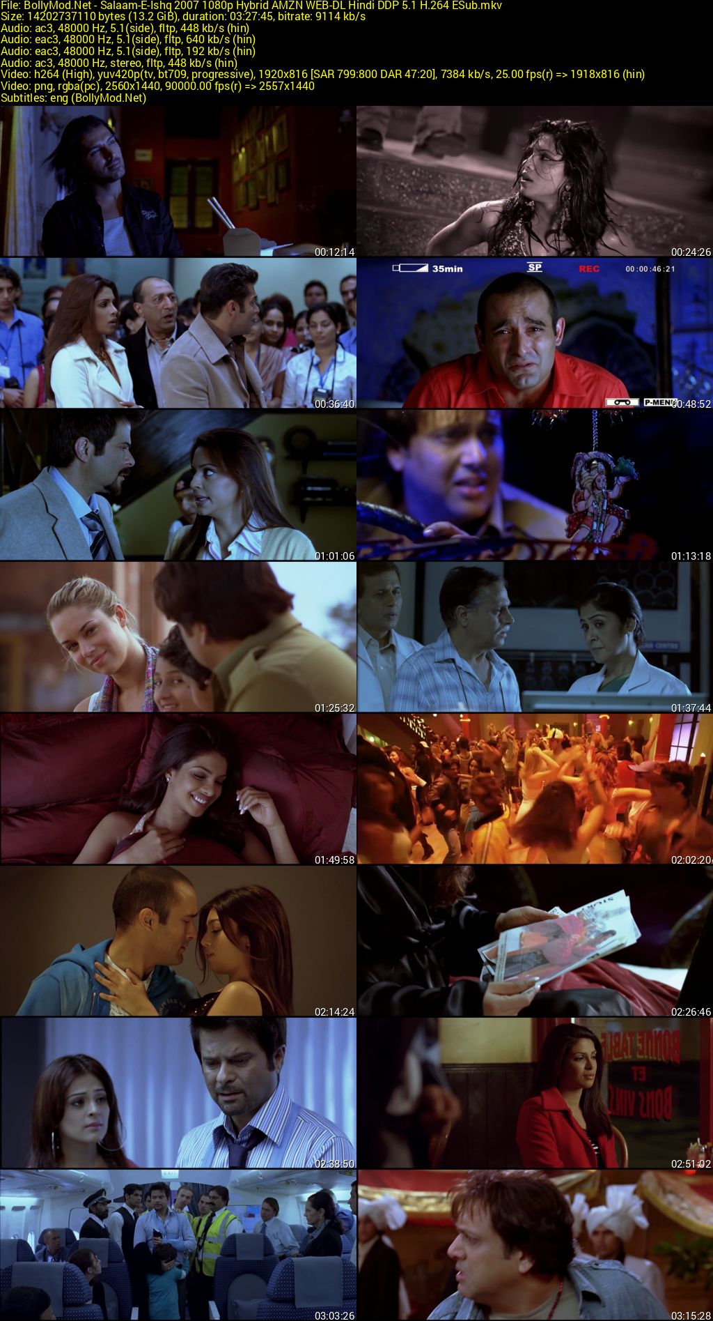 Download Salaam-e-Ishq (2007) AMZN WEB-DL Hindi Movie (DD 5.1) 480p & 720p & 1080p ESub Screenshots
