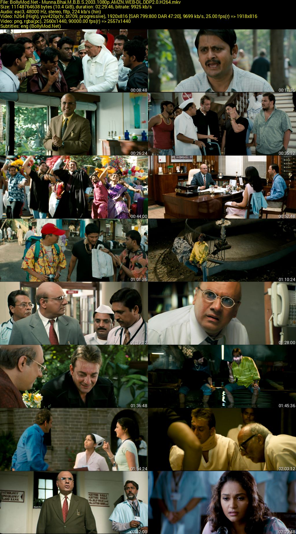 Download Munna Bhai M.B.B.S. (2003) AMZN WEB-DL Hindi Movie (DD 2.0) 480p & 720p & 1080p ESub Screenshots