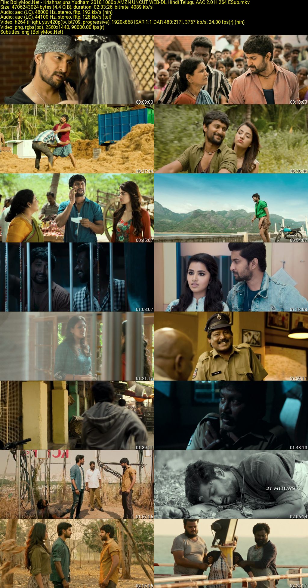 Download Krishnarjuna Yudham (2018) AMZN WEB-DL Dual Audio [Hindi (AAC 2.0) & Telugu] 480p & 720p & 1080p ESub Screenshots