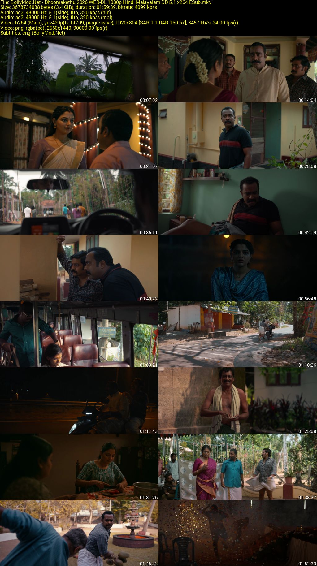 Download Dhoomakethu (2026) NF WEB-DL Dual Audio [Hindi (DD 5.1) & Malayalam] 480p & 720p & 1080p ESub Screenshots
