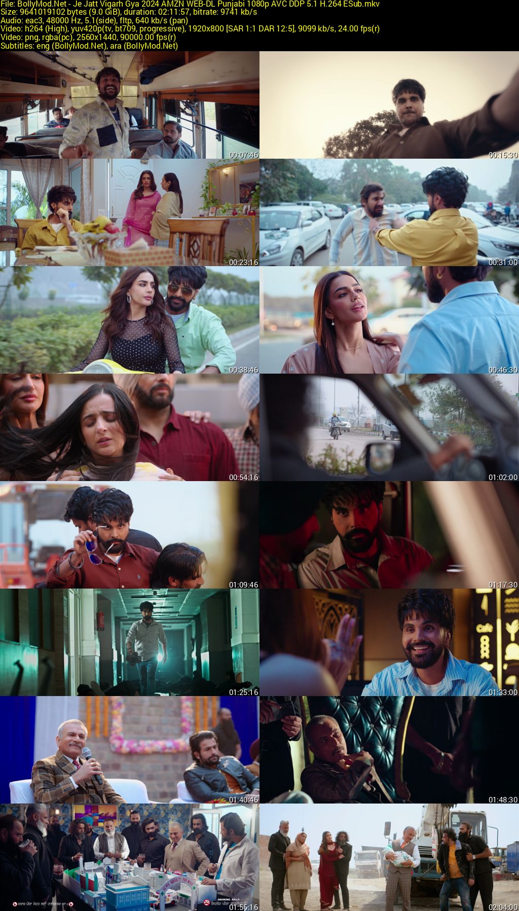 Download Je Jatt Vigarh Gya (2024) AMZN WEB-DL Punjabi Movie (DD 5.1) 480p & 720p & 1080p ESub Screenshots